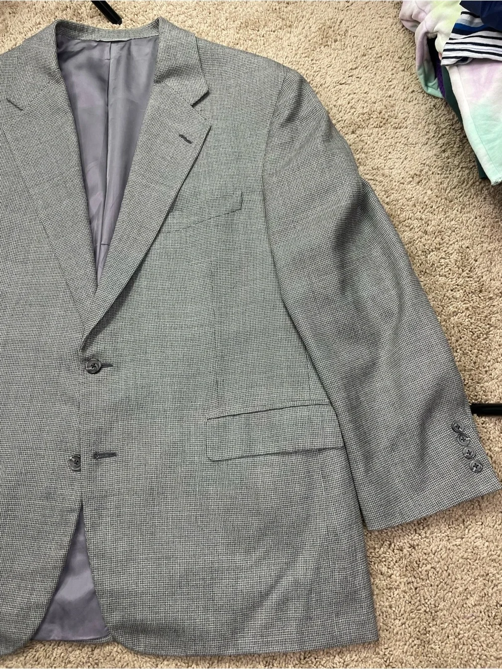 Men's Light Gray Two-Button Blazer